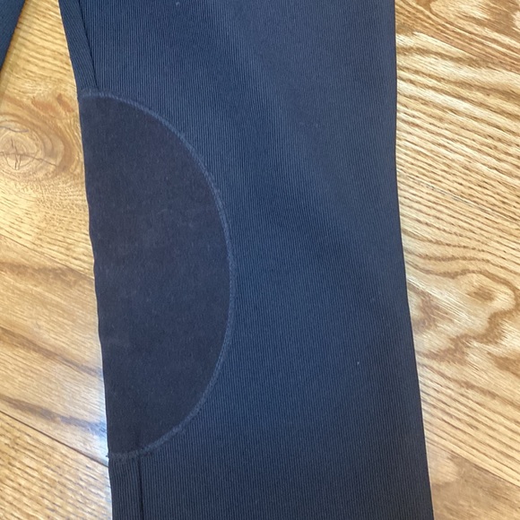 Bisou Bisou black cropped ribbed riding pant pull on RN 93677 Paris French - Picture 4 of 9